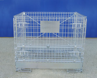 Galvanized Foldable Industrial Wire Containers Stackable for Space Saving